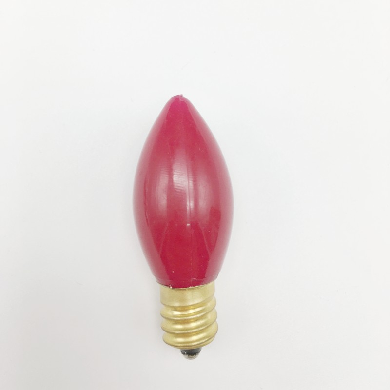Decorative Bulb C7/E12 Opaque - Ruby Red - 24V