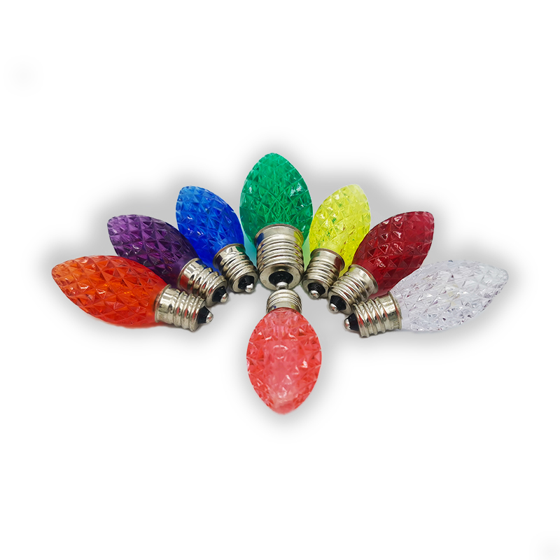 Decorative Bulb C9/E17 Faceted - Red