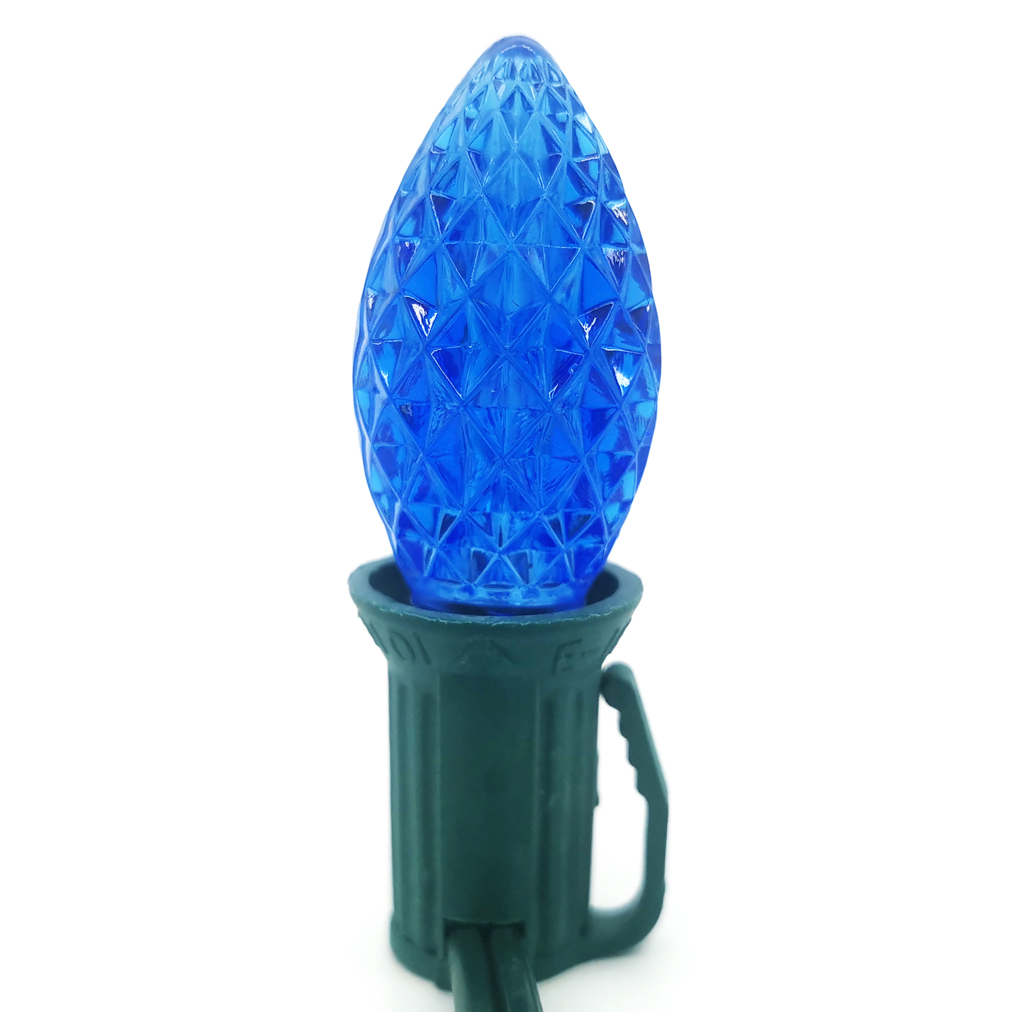 Decorative Bulb C9/E17 Faceted - Blue