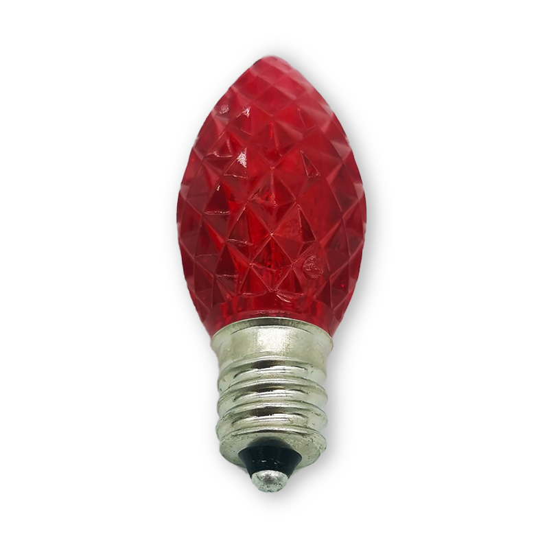 Decorative Bulb C9/E17 Faceted - Red